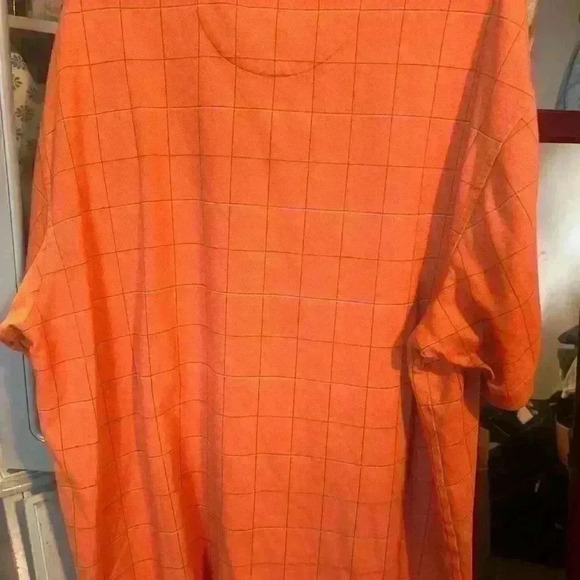 Arrow Orange & Brown Windowpane Plaid Short Sleeve Shirt- Size XXL - Picture 15 of 16